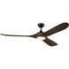 Mylo 70 inch Satin Black with Aged Walnut Blades Ceiling Fan