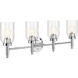 Madden 4 Light 34 inch Chrome Wall Mount Bath Wall Light, 4 Arm