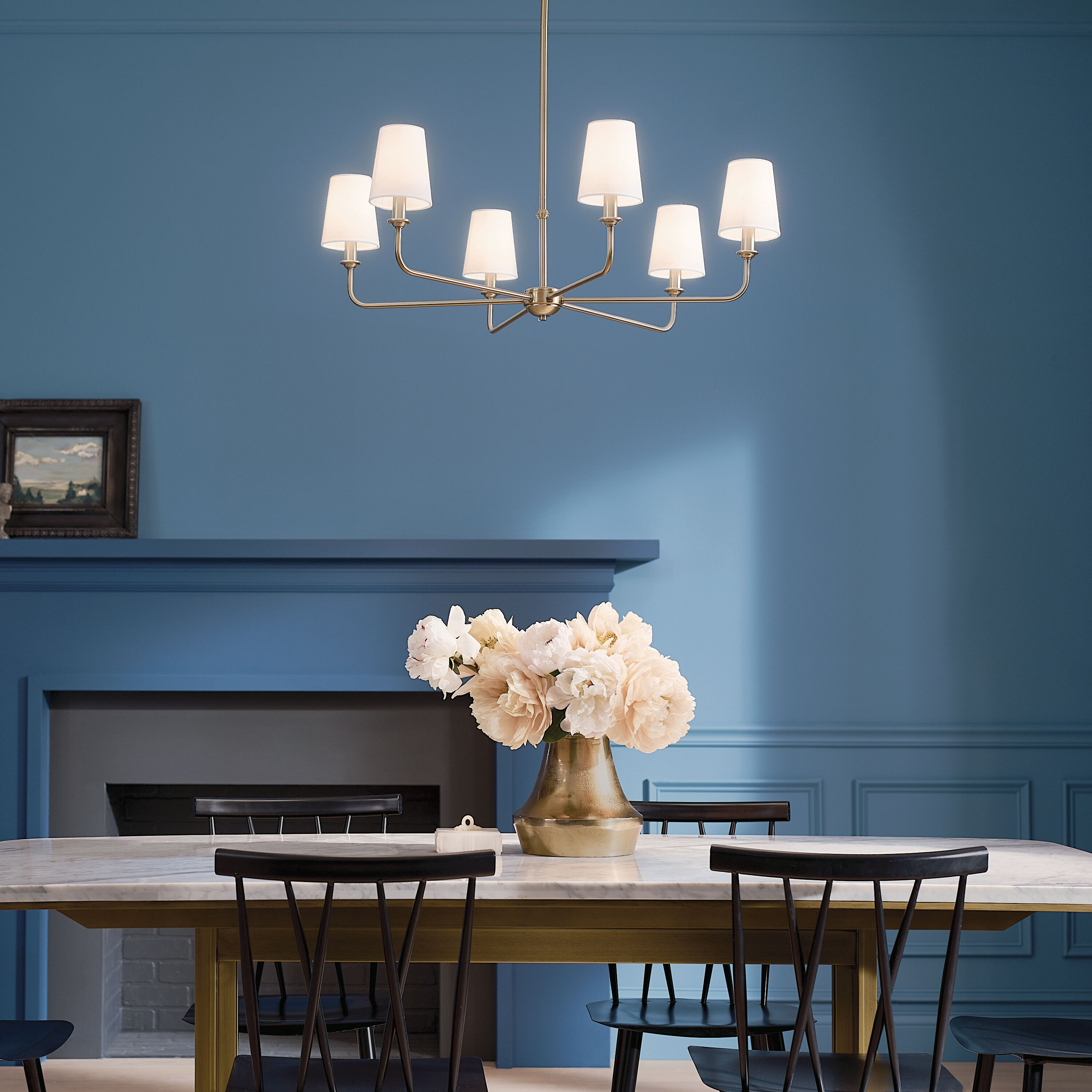 Pallas 6 Light 32.25 inch Brushed Natural Brass Chandelier Ceiling Light