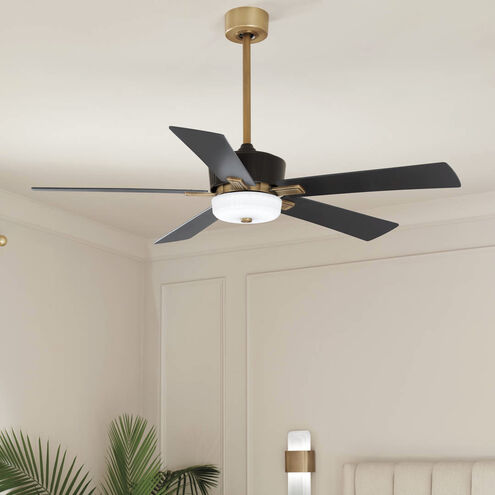 Icon 56 inch Satin Black with Black Blades Ceiling Fan