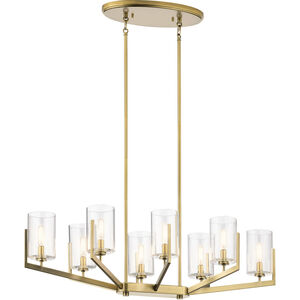 Nye 8 Light 17 inch Brushed Natural Brass Chandelier Oval Pendant Ceiling Light, Oval