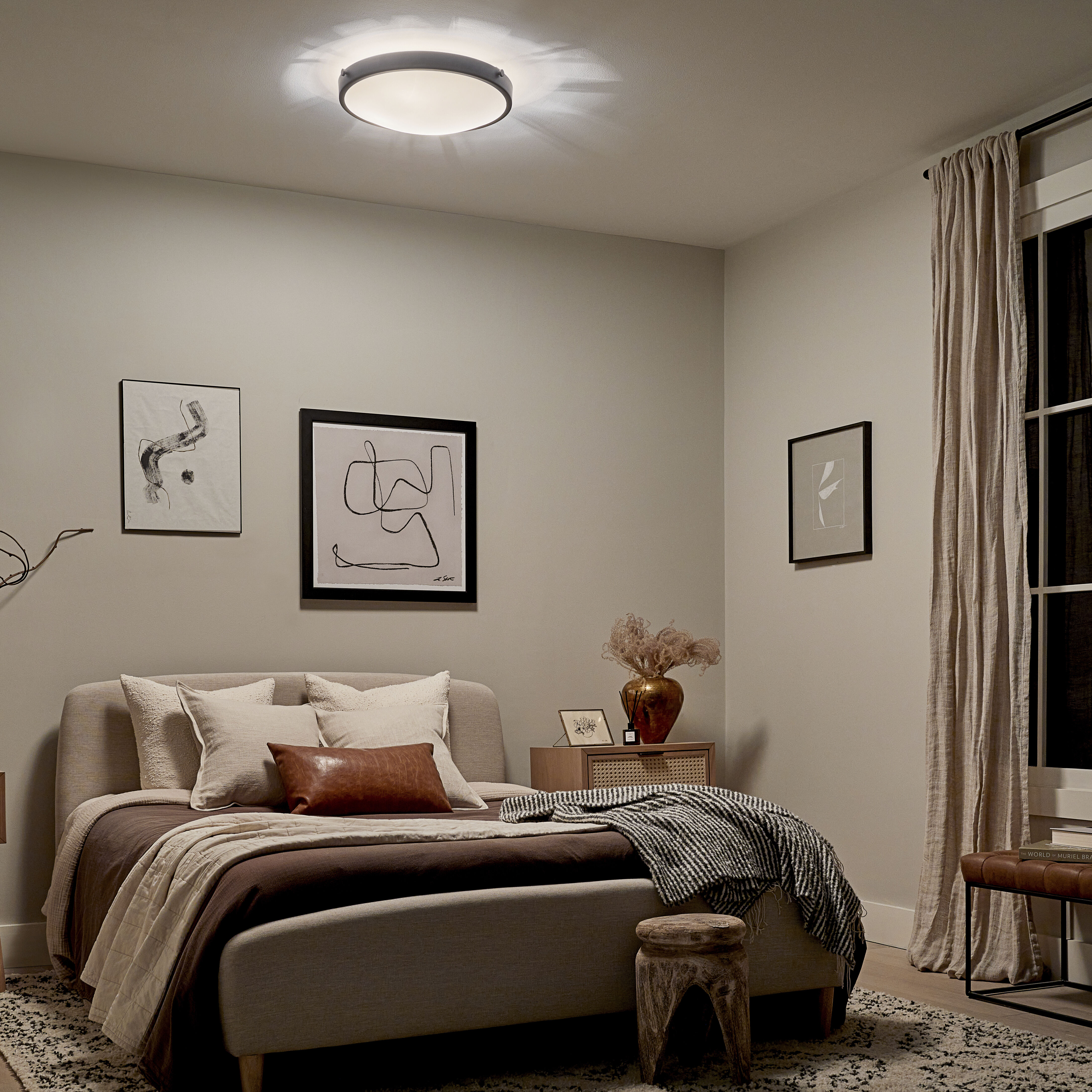 Lytham 3 Light 17.25 inch Black Flush Mount Ceiling Light