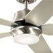 Maeve 52 inch Brushed Stainless Steel with Silver Blades Ceiling Fan