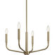 Madden 4 Light Champagne Bronze Chandelier/Semi Flush Ceiling Light