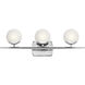 Jasper 3 Light 25 inch Chrome Wall Mt Bath 3 Arm Wall Light