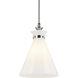 Laria 1 Light Polished Nickel Pendant Ceiling Light in Opal