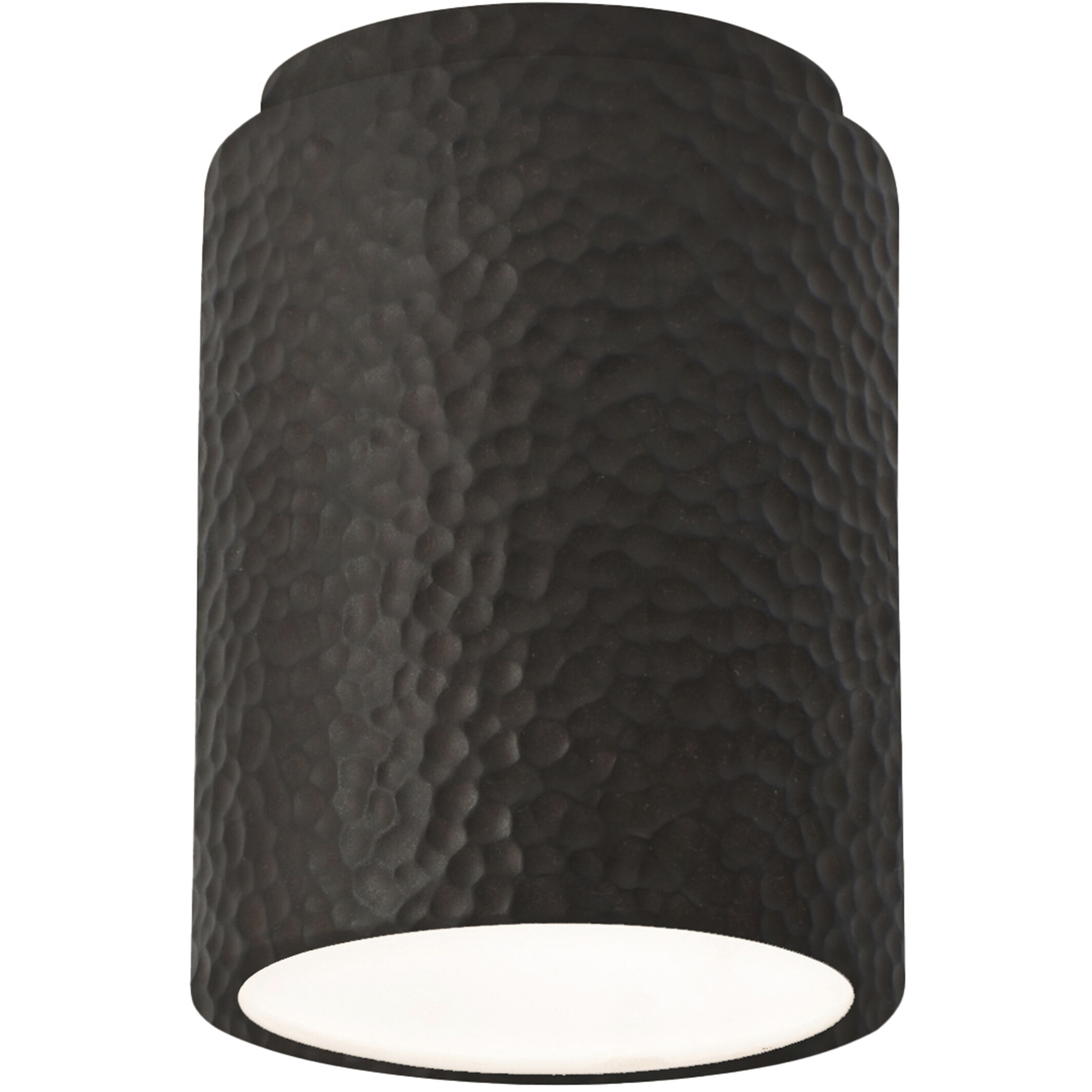 Radiance Cylinder LED 6.5 inch Hammered Iron Outdoor Flush-Mount