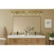 Crosby 4 Light 31.25 inch Natural Brass Bath Light Wall Light