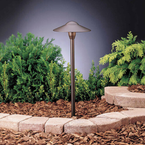 Outdoor LED landscape lighting round antique bronze half brick
