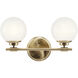 Benno 2 Light 14.75 inch Champagne Bronze Bath Bracket Wall Light, 2 Arm