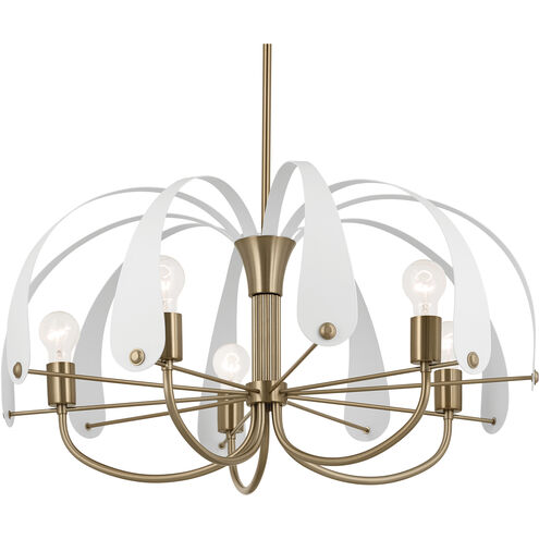 Petal LED 31 inch Champange Bronze with Black or White Chandelier Ceiling Light