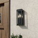 Lundon 3 Light 17.5 inch Black Outdoor Wall Light