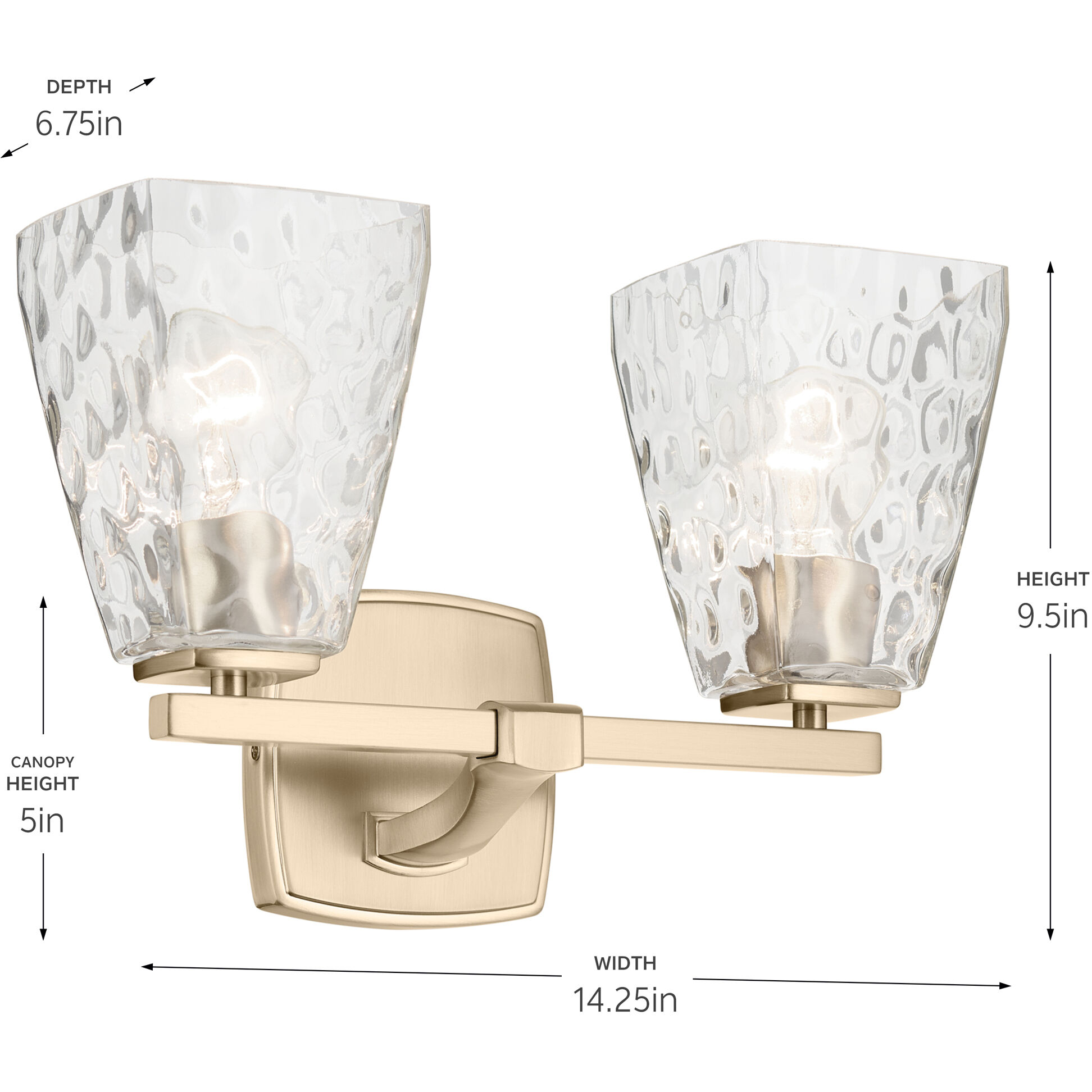 Marant 2 Light 14.25 inch Champagne Bronze Vanity Light Wall Light