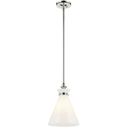 Laria 1 Light Polished Nickel Pendant Ceiling Light in Opal