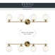 Benno 4 Light 34 inch Champagne Bronze Bath Bracket Wall Light, 4 Arm