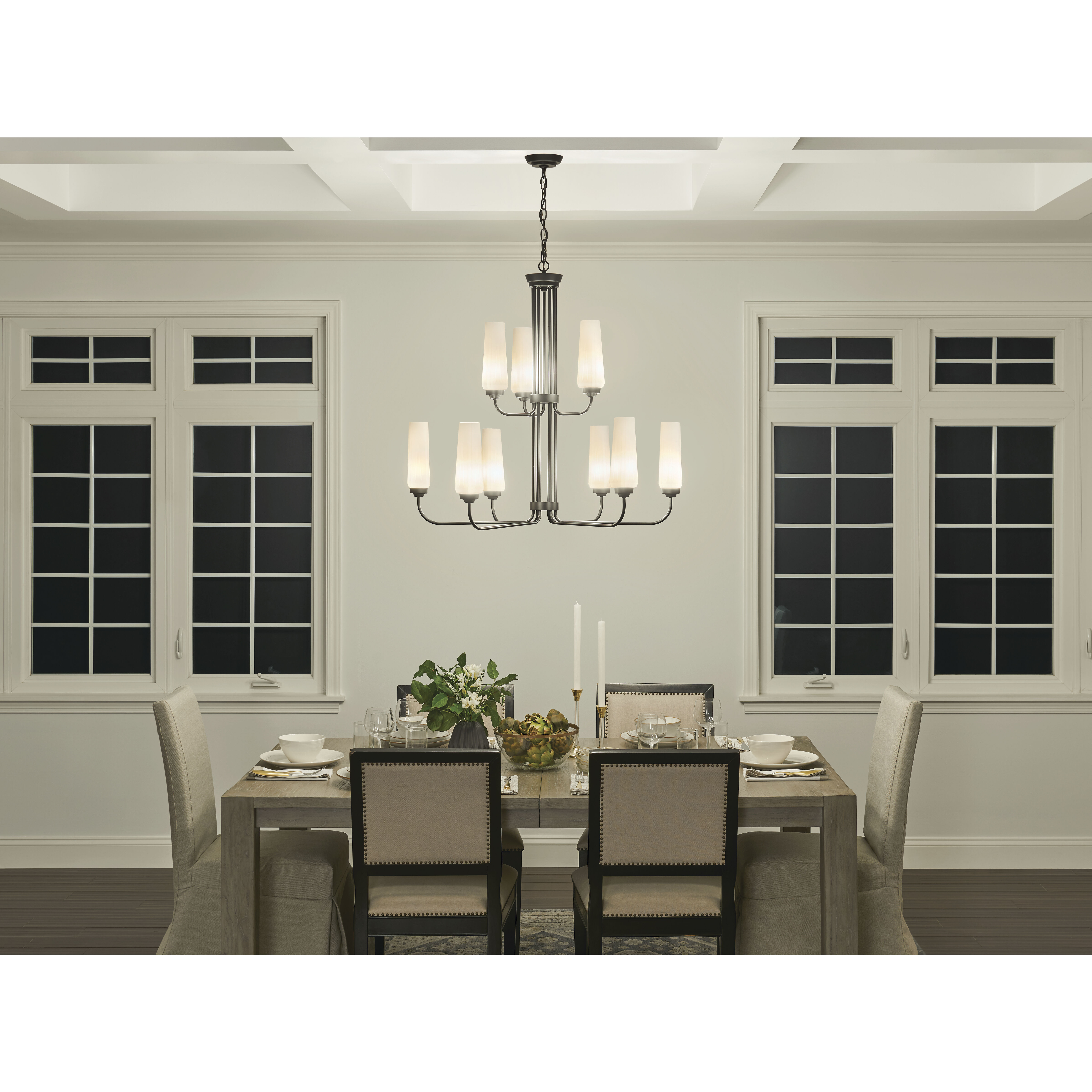 Truby 9 Light 34 inch Black Chandelier Ceiling Light, Large