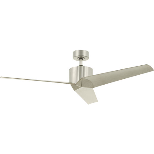 Almere 56 inch Brushed Nickel with Weathered White Walnut Blades Ceiling Fan