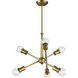 Armstrong 6 Light 20 inch Natural Brass Chandelier 1 Tier Small Ceiling Light, Small