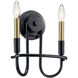Capitol Hill 2 Light 10 inch Black Wall Bracket Wall Light