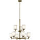 Shailene 9 Light Natural Brass Chandelier Ceiling Light, 2 Tier