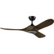 Mylo 52 inch Satin Black with Aged Walnut Blades Ceiling Fan