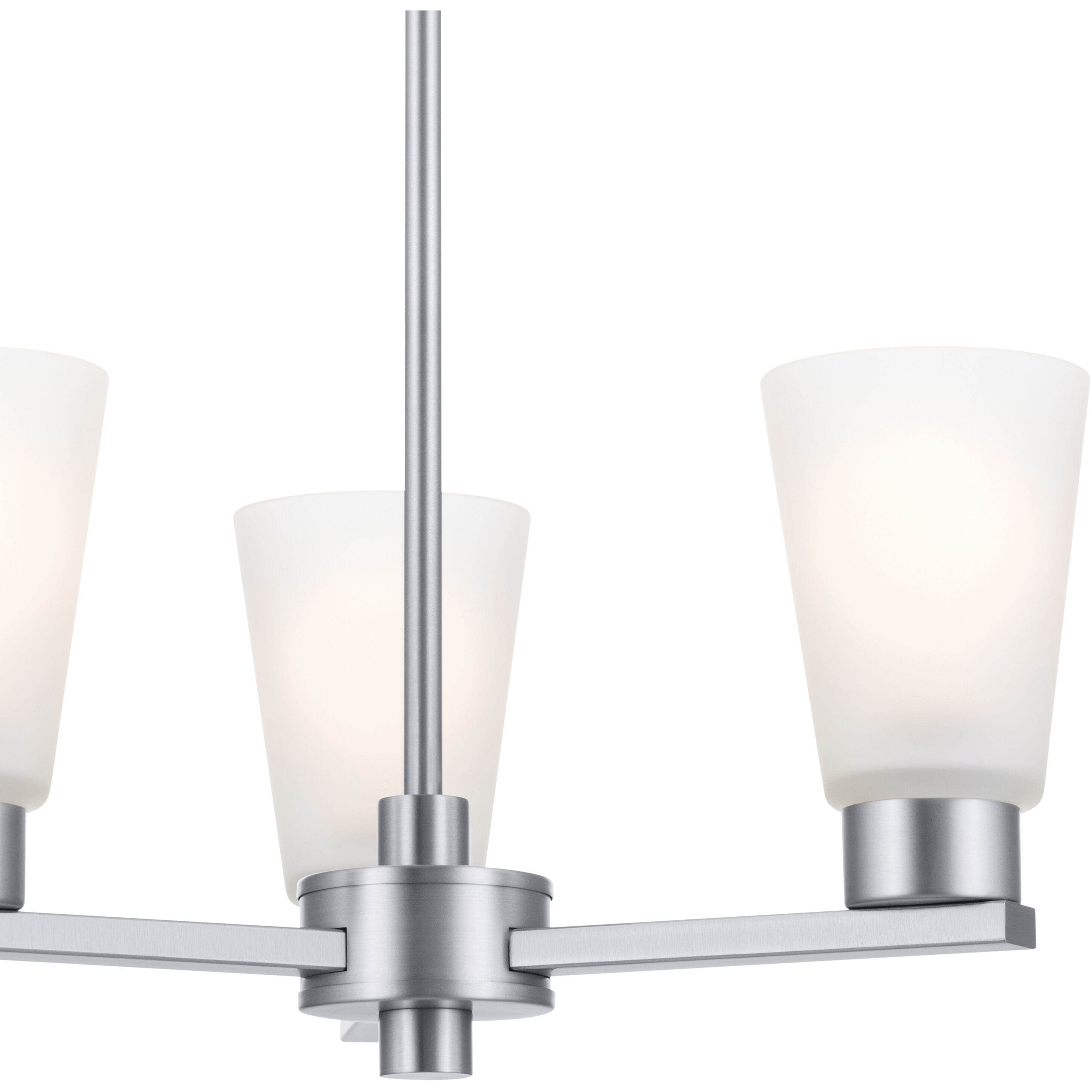 Stamos 3 Light Brushed Nickel Chandelier Ceiling Light, Small, 1 Tier