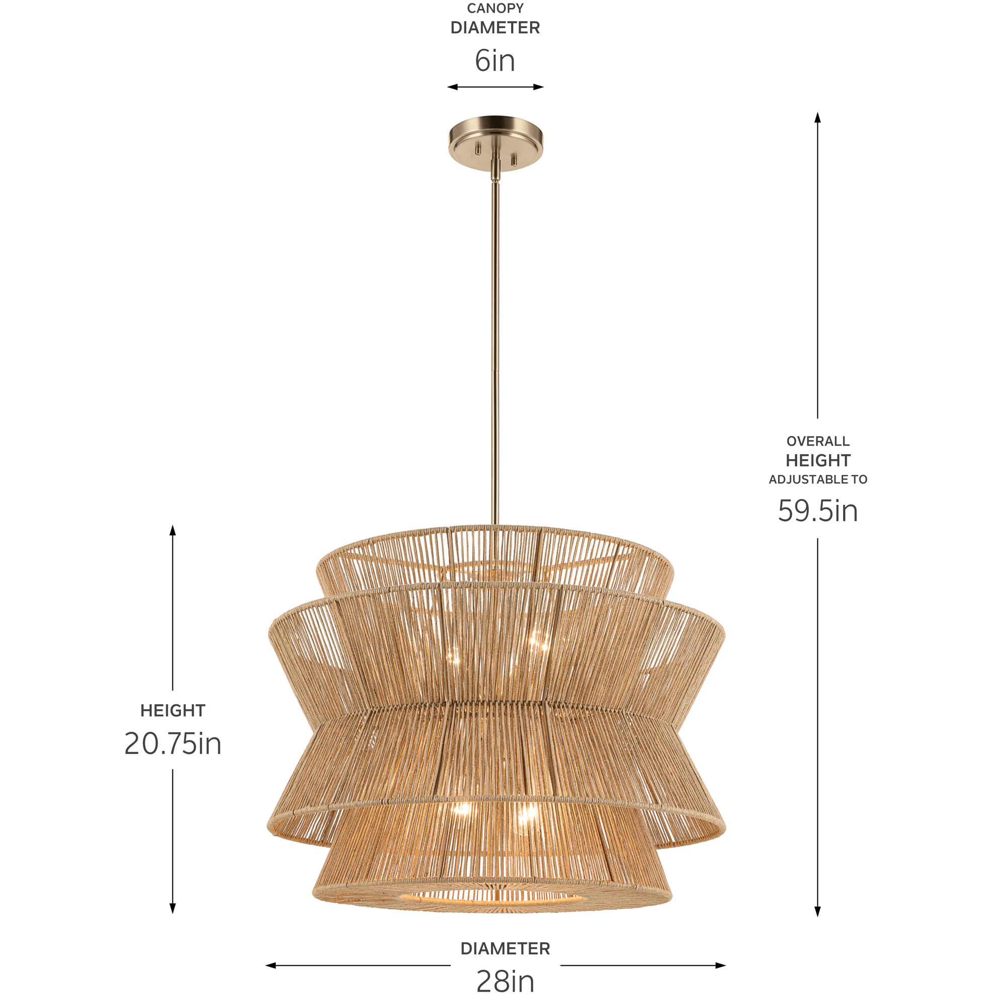 Ophira 4 Light Champagne Bronze Pendant Ceiling Light