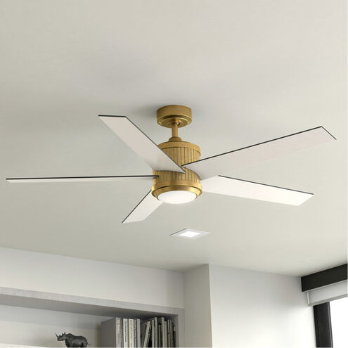 Brahm 56 inch Natural Brass with Walnut Blades Ceiling Fan