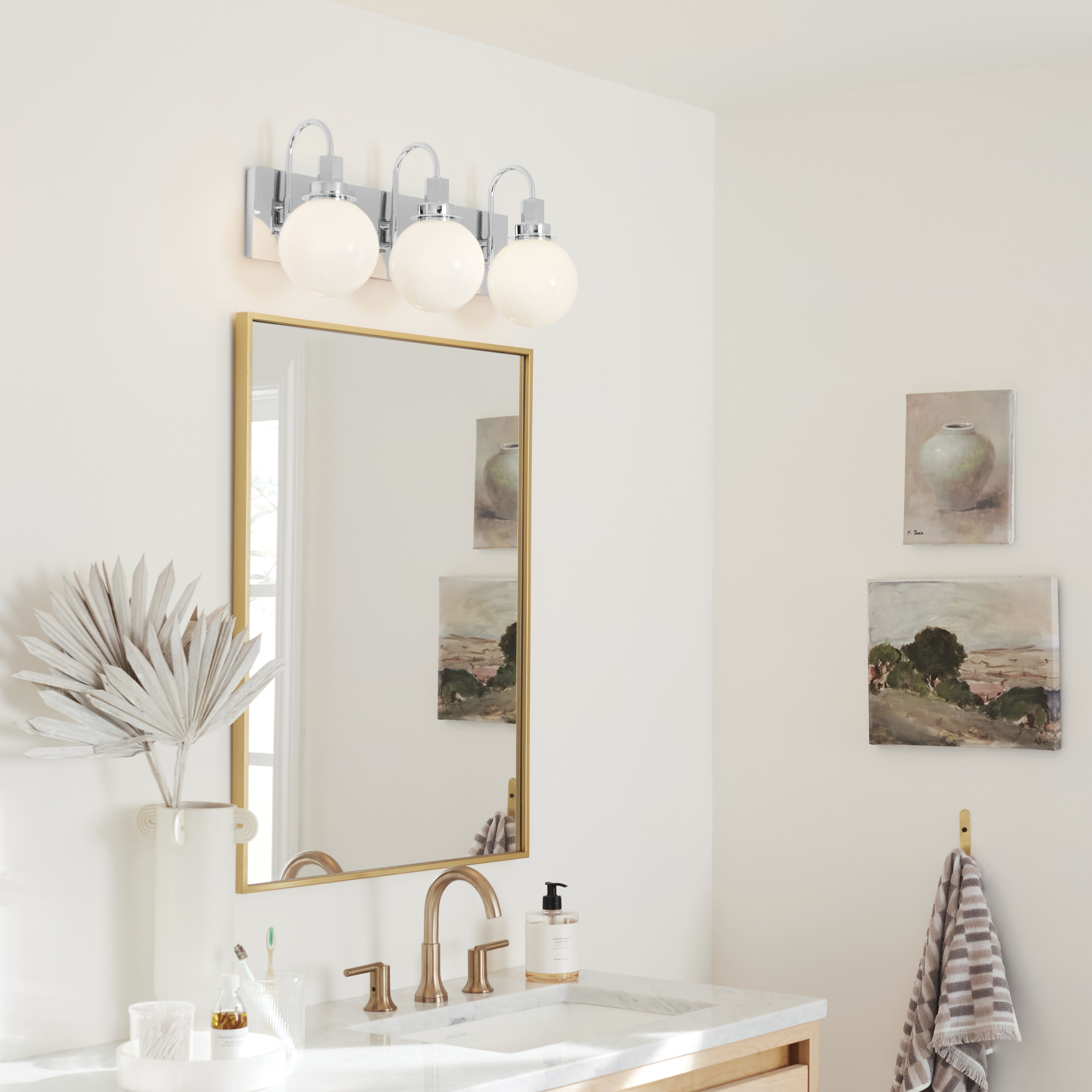 Hex LED 22.75 inch Chrome Bathroom Vanity Light Wall Light