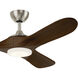Mylo 52 inch Painted Brushed Nickel with Natural Walnut Blades Ceiling Fan