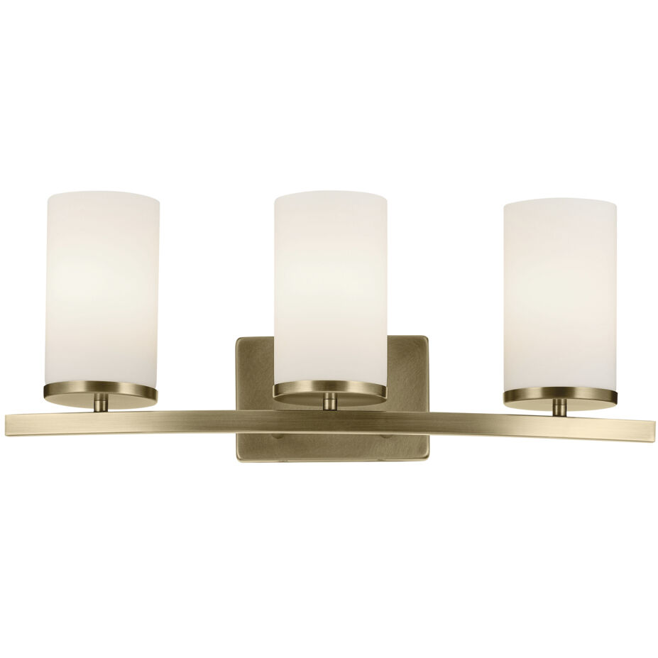 Crosby 3 Light 23 inch Natural Brass Bath Light Wall Light
