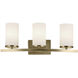 Crosby 3 Light 23 inch Natural Brass Bath Light Wall Light