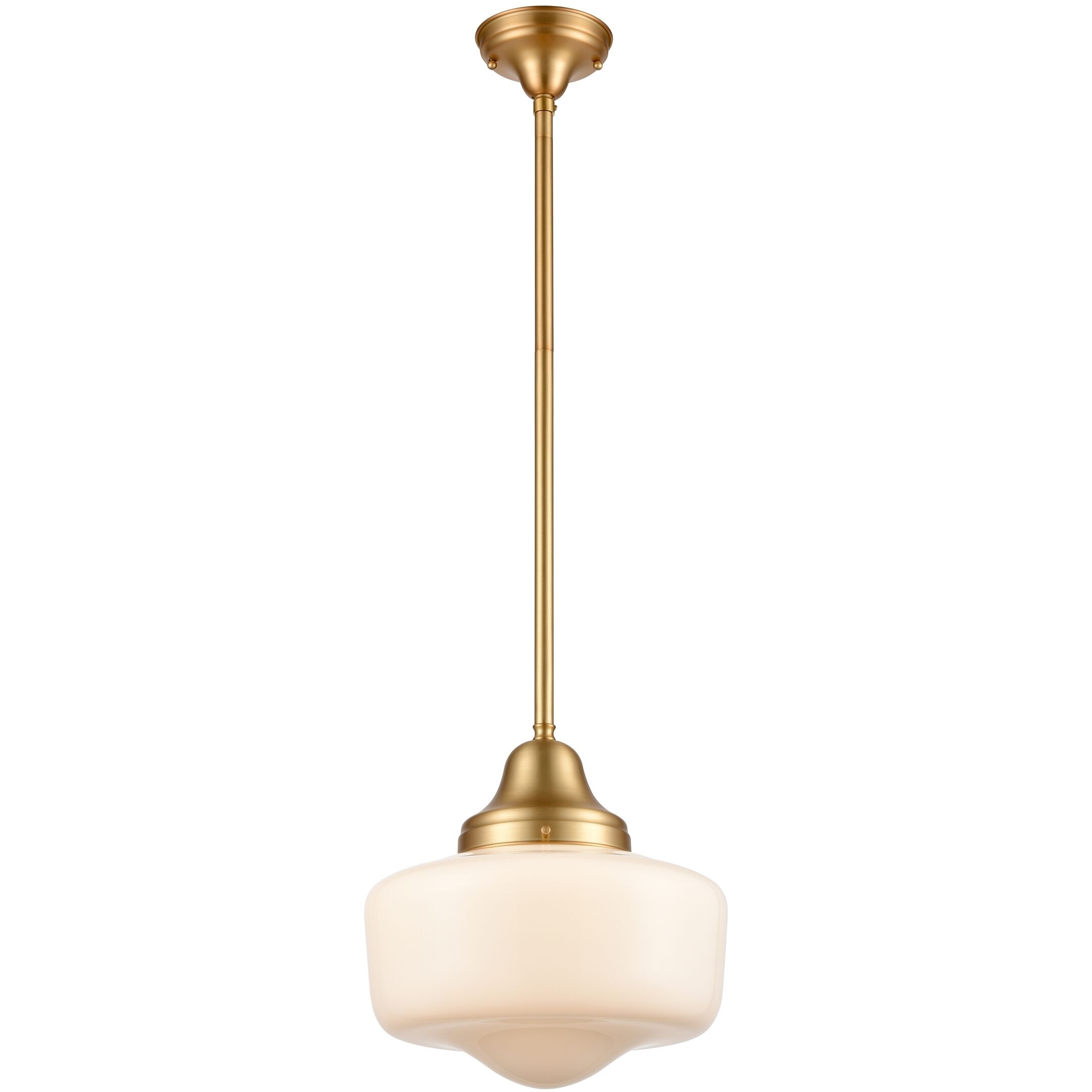 Schoolhouse 1 Light Venetian Brass Pendant Ceiling Light