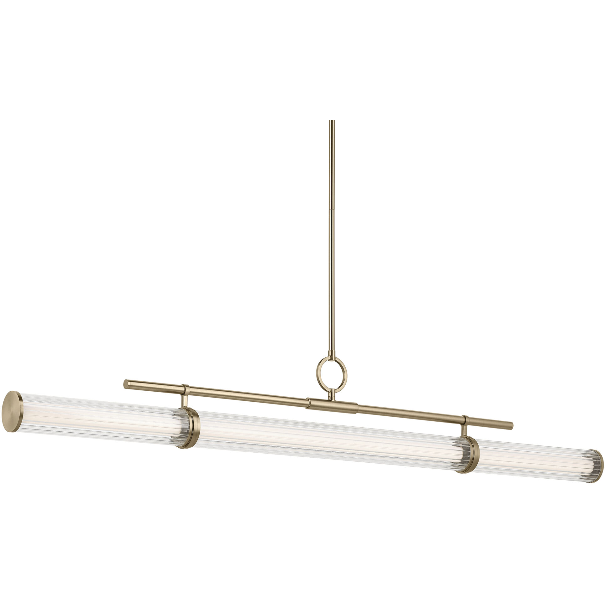 Riven LED 8 inch Champagne Bronze Chandelier Linear Ceiling Light