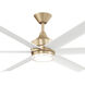 Solen 65 inch Champagne Bronze with Matte White Blades Ceiling Fan