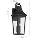 Cleary 3 Light 30 inch Textured Black Outdoor Wall Light