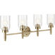 Madden 4 Light 34 inch Champagne Bronze Wall Mount Bath Wall Light, 4 Arm