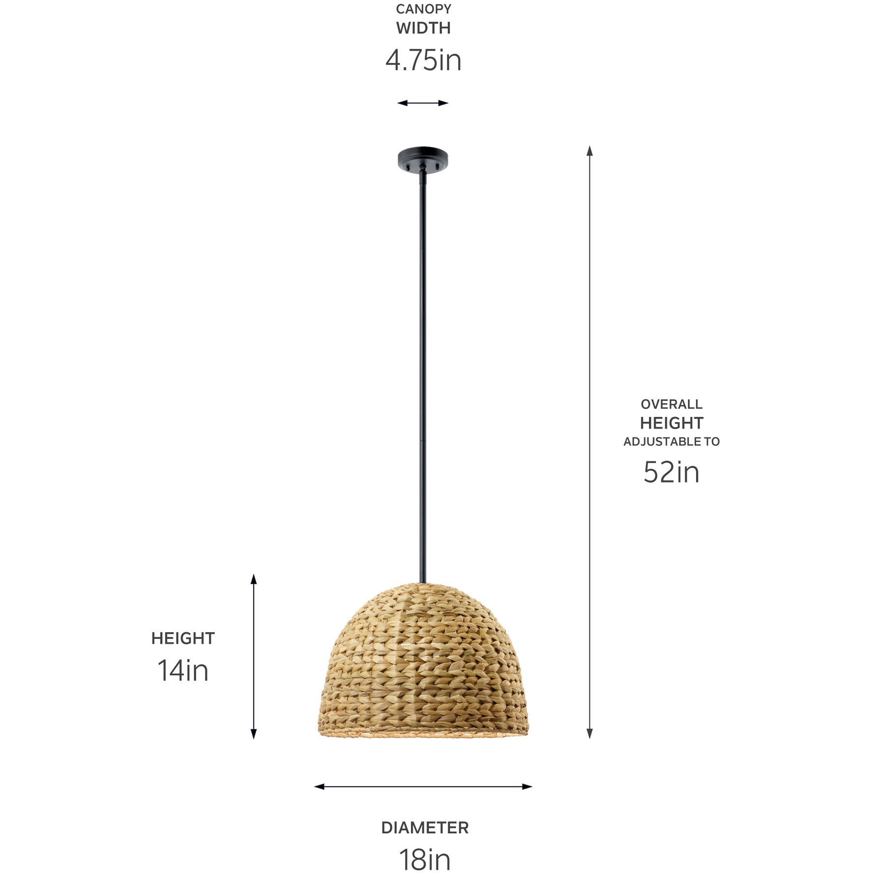 Raffiana 1 Light Black Mini Pendant Ceiling Light