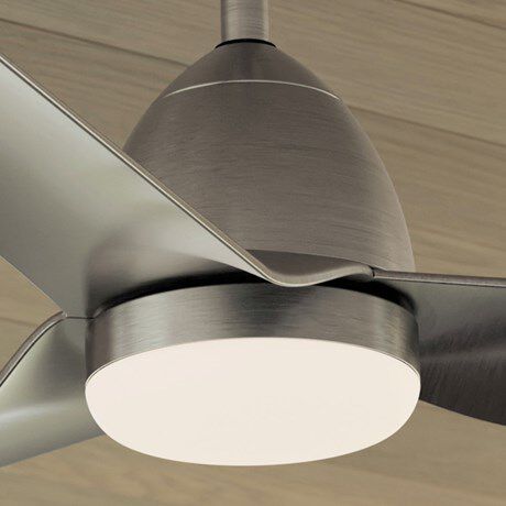 Fit 54 inch Painted Brushed Nickel with Silver Blades Ceiling Fan