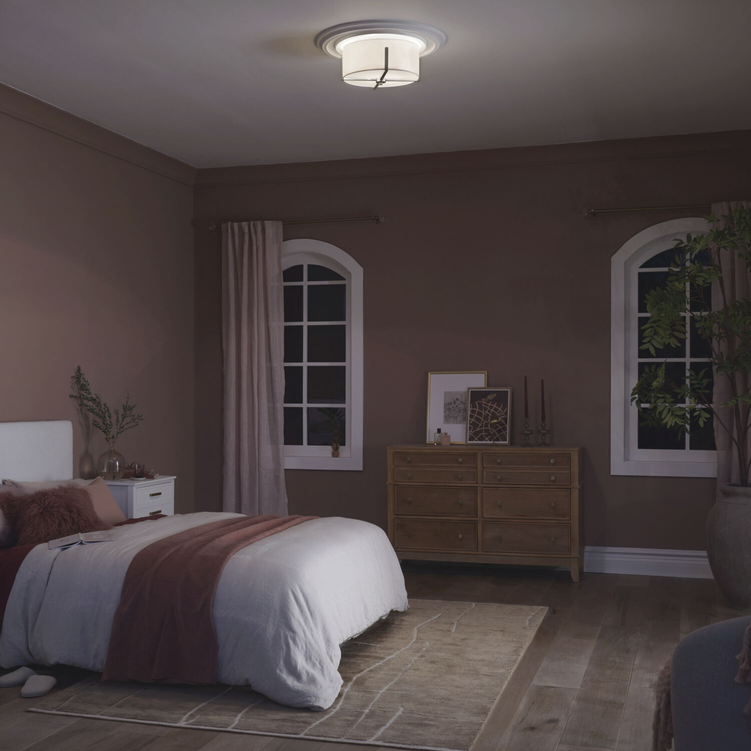 Malen LED 15.5 inch Classic Pewter Flush Mount Ceiling Light