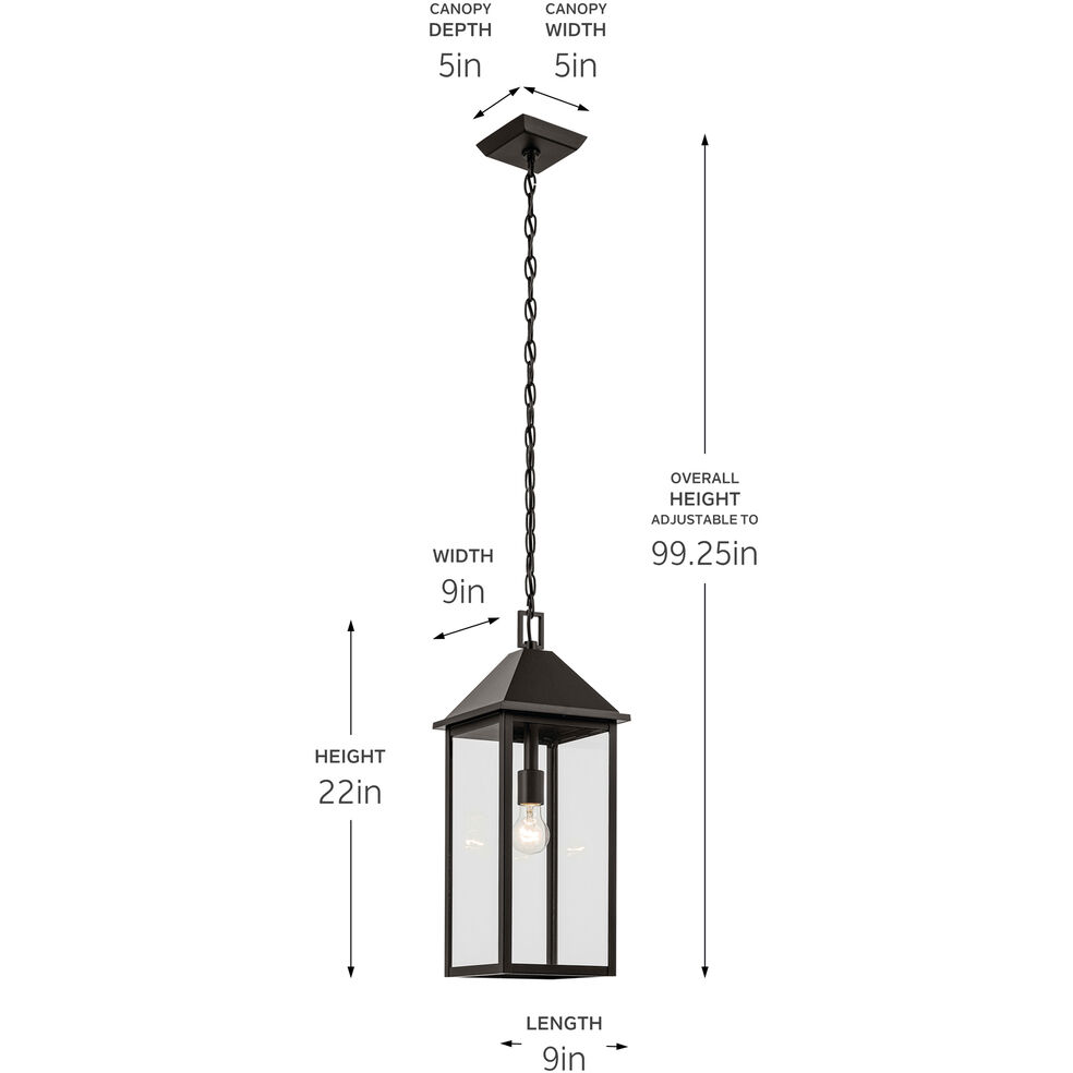 Prin 1 Light 9 inch Olde Bronze Outdoor Hanging Pendant