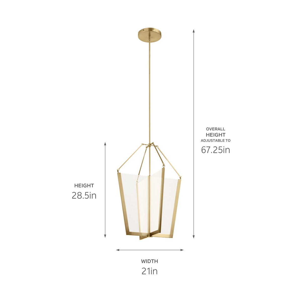 Calters LED 21 inch Champagne Gold Foyer Pendant Ceiling Light