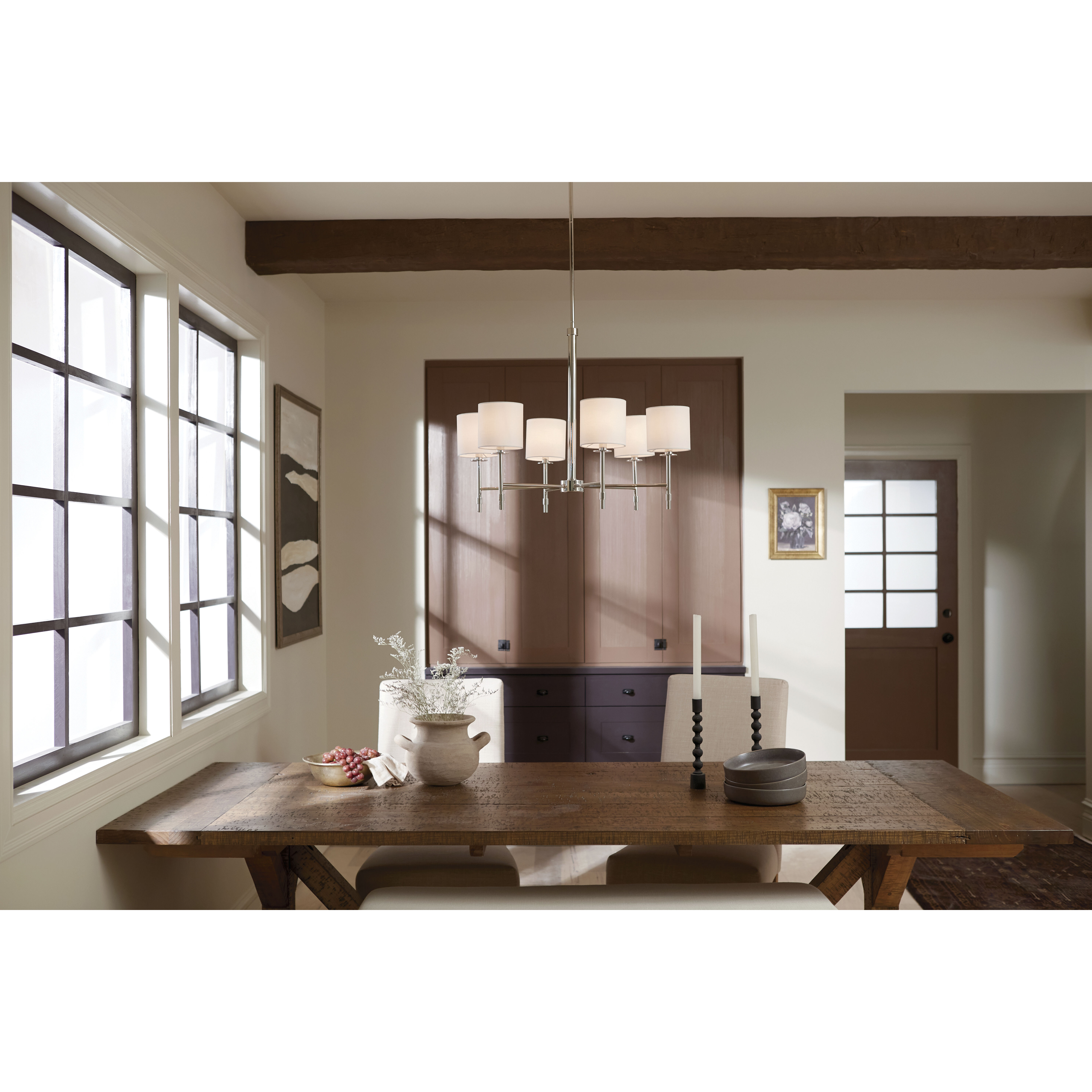 Ali 6 Light 28 inch Polished Nickel Chandelier Ceiling Light