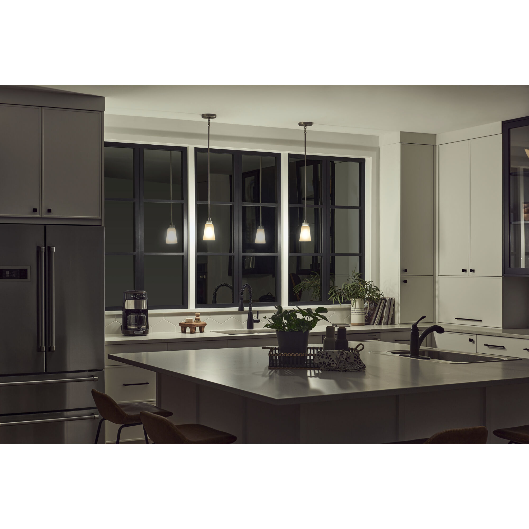 Erma 1 Light Brushed Nickel Mini Pendant Ceiling Light