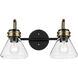 Farum 2 Light 19.25 inch Black Vanity Light Wall Light