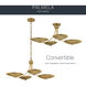 Palmela 4 Light Lacquered Brass Convertible Chandelier Ceiling Light
