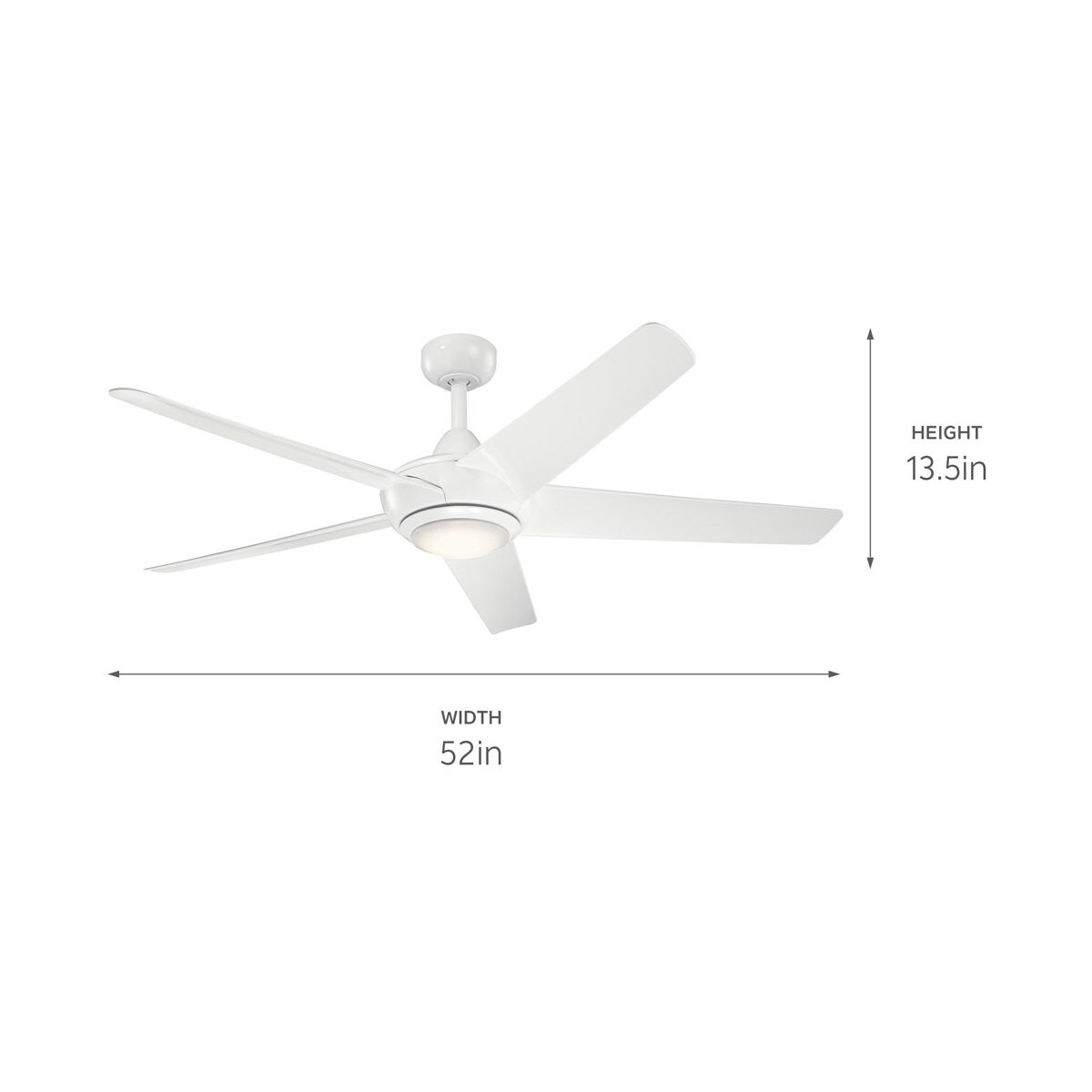 Kapono 52 inch White Ceiling Fan