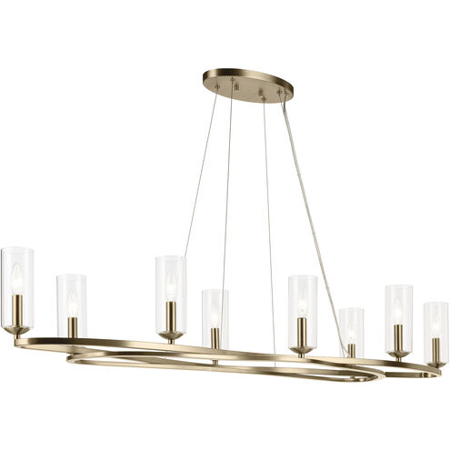 Harpin Linear Chandelier Ceiling Light in Champagne Bronze