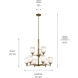 Shailene 9 Light Natural Brass Chandelier Ceiling Light, 2 Tier