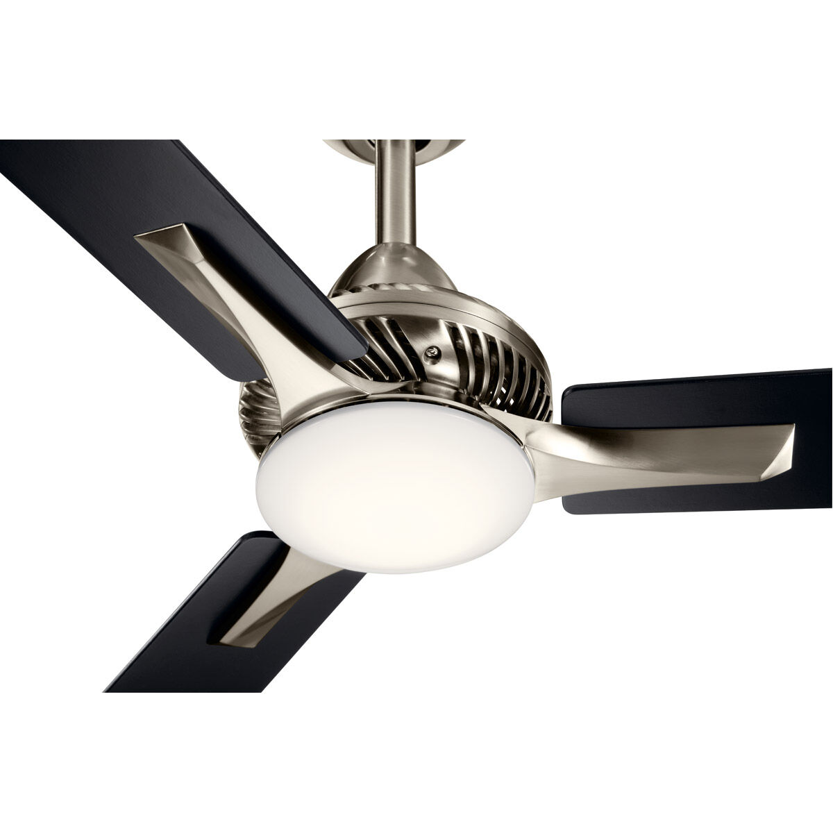 Kosmus 52 inch Brushed Stainless Steel with Black Blades Ceiling Fan